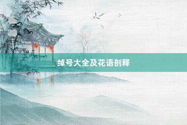 绰号大全及花语剖释